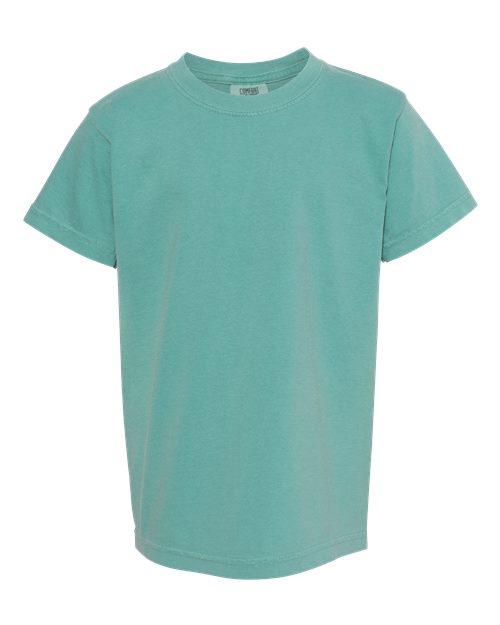 Garment-Dyed Youth Heavyweight T-Shirt - Front - B31608381 - Seafoam