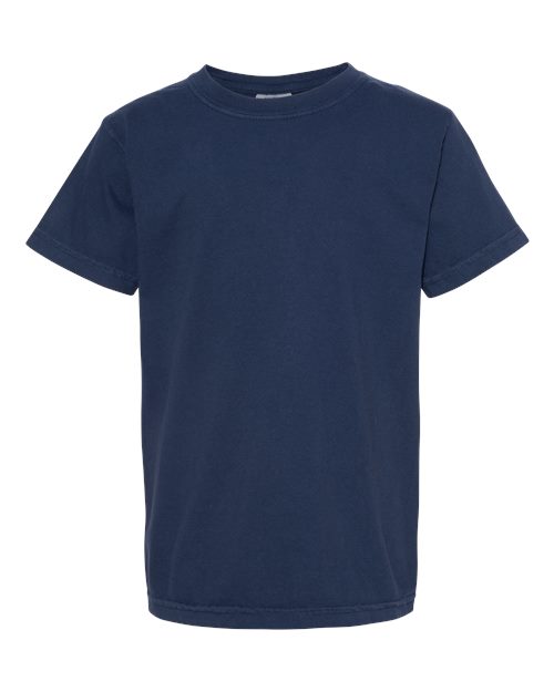 Garment-Dyed Youth Heavyweight T-Shirt - Front - B31608622 - True Navy