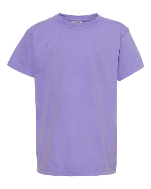 Garment-Dyed Youth Heavyweight T-Shirt - Front - B31608572 - Violet