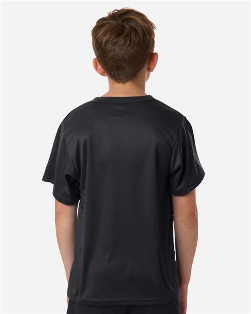 Youth B-Core Placket Jersey - OnModelBack - B27285502 - Black