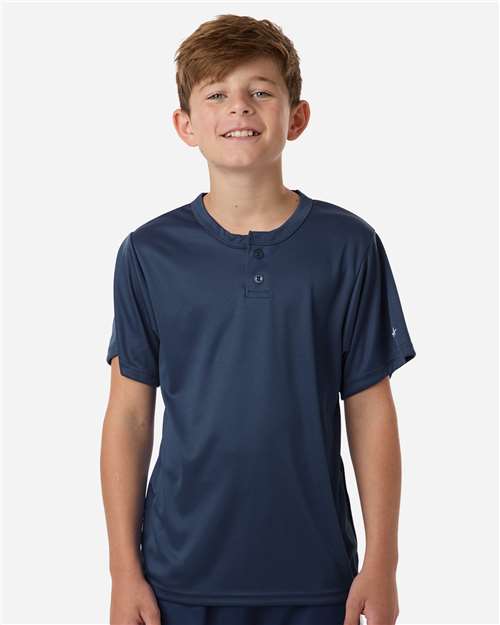 Youth B-Core Placket Jersey - OnModelFront - B27285652 - Navy