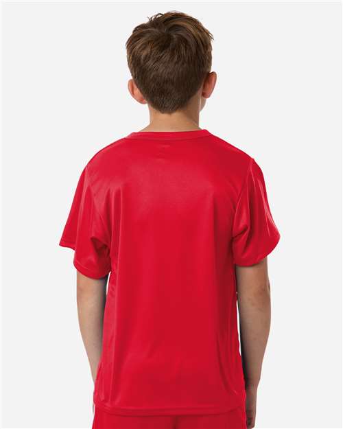 Youth B-Core Placket Jersey - OnModelBack - B27285702 - Red