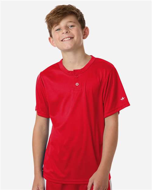 Youth B-Core Placket Jersey - OnModelFront - B27285702 - Red
