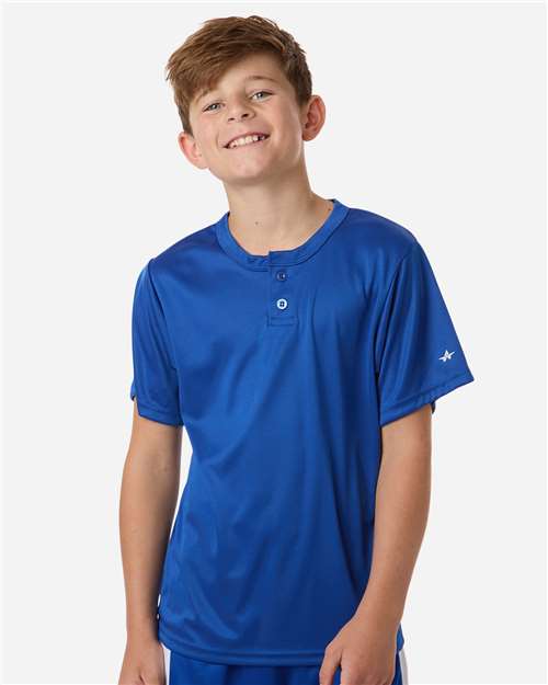 Youth B-Core Placket Jersey - OnModelFront - B27285752 - Royal