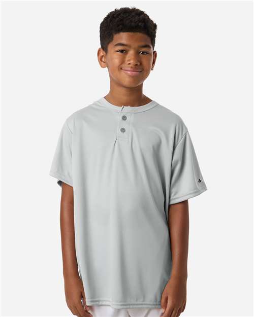 Youth B-Core Placket Jersey - OnModelFront - B27285352 - Silver