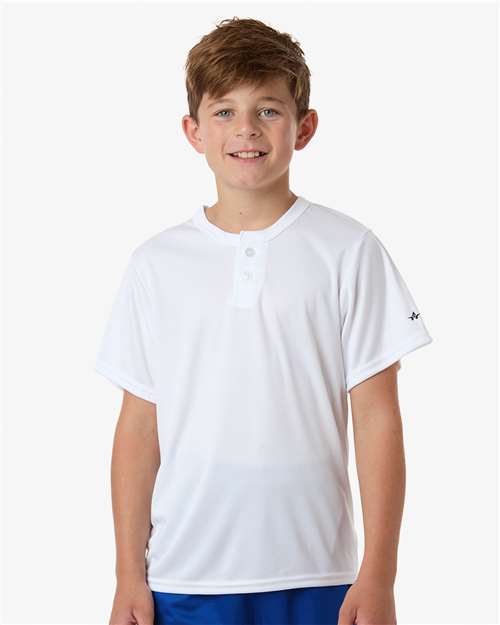 Youth B-Core Placket Jersey - OnModelFront - B27285002 - White