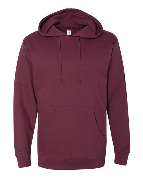 Midweight Hooded Sweatshirt - Front - B23676533 - Maroon