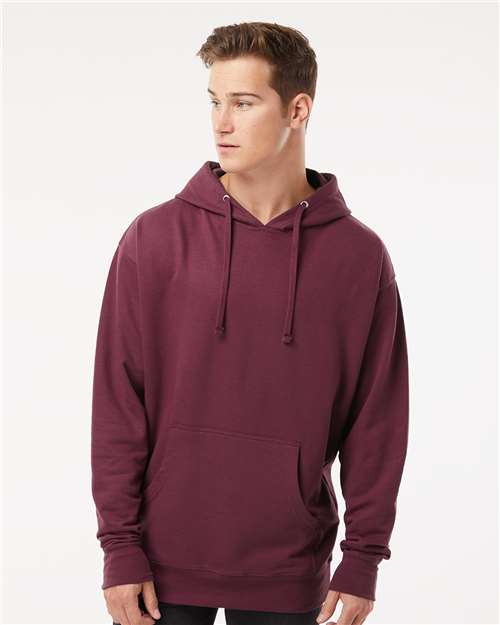 Midweight Hooded Sweatshirt - OnModelFront - B23676533 - Maroon