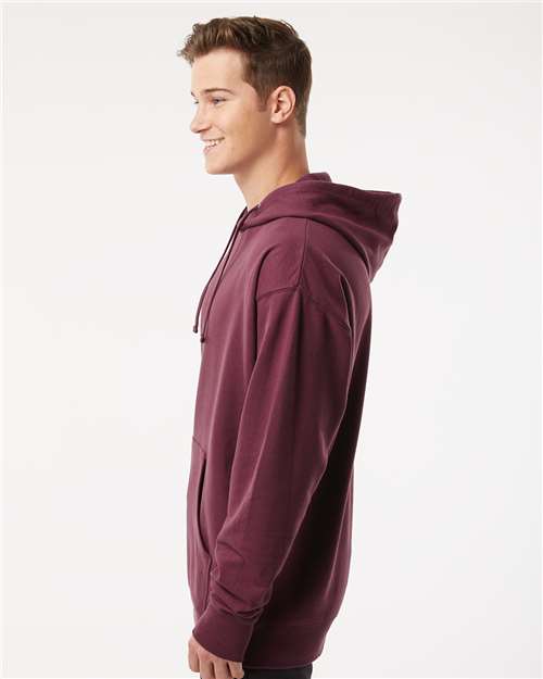 Midweight Hooded Sweatshirt - OnModelSide - B23676533 - Maroon