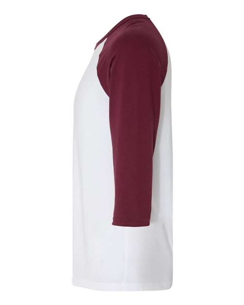 Three-Quarter Sleeve Baseball Tee - DirectSide - B80106292 - White/ Maroon