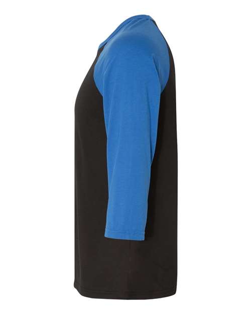 Three-Quarter Sleeve Baseball Tee - DirectSide - B80106762 - Black/ True Royal