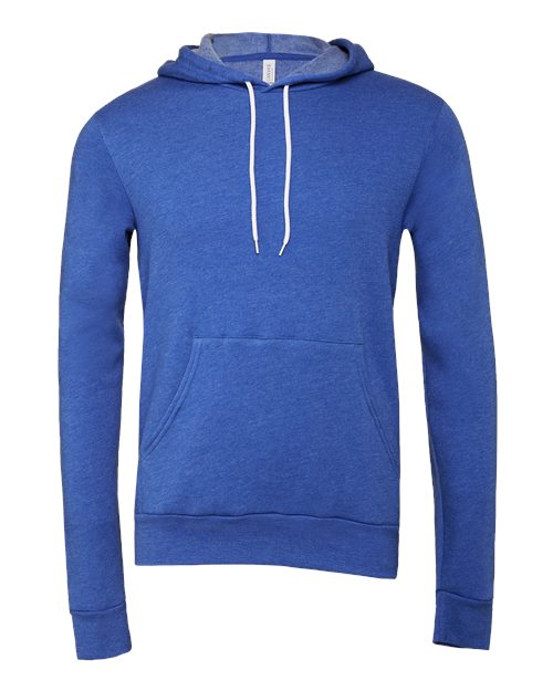 Sponge Fleece Hoodie - Front - B86306762 - Heather True Royal