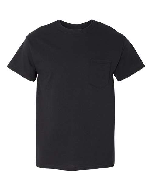 Heavy Cotton™ Pocket T-Shirt - Front - B12960503 - Black