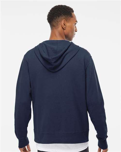 Lightweight Full-Zip Hooded Sweatshirt - OnModelBack - B81076663 - Slate Blue