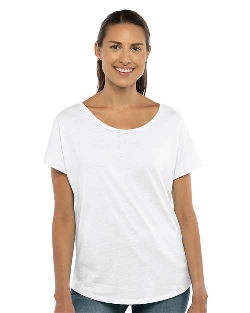 Women's Ideal Dolman T-Shirt - OnModelFront - B38318006 - White