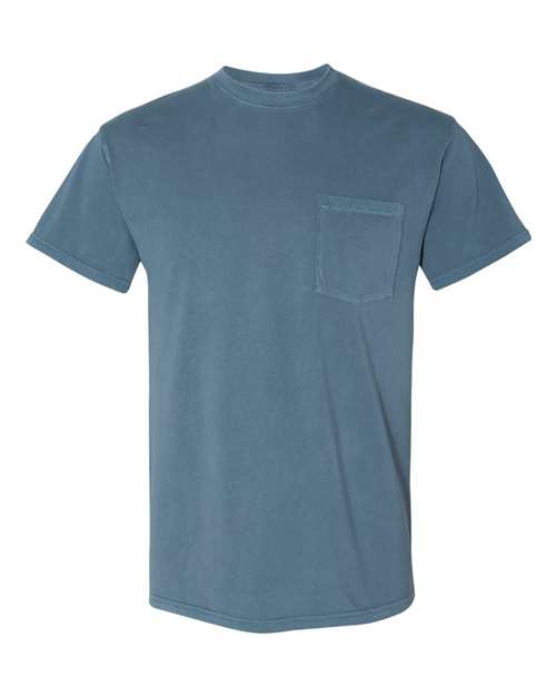 Inspired Dye Short Sleeve Pocket Crew - Front - B39618104 - Blue Jean