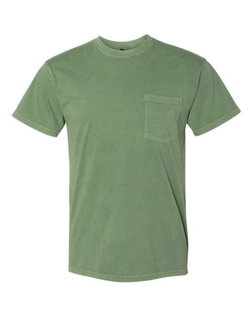 Inspired Dye Short Sleeve Pocket Crew - Front - B39618602 - Clover
