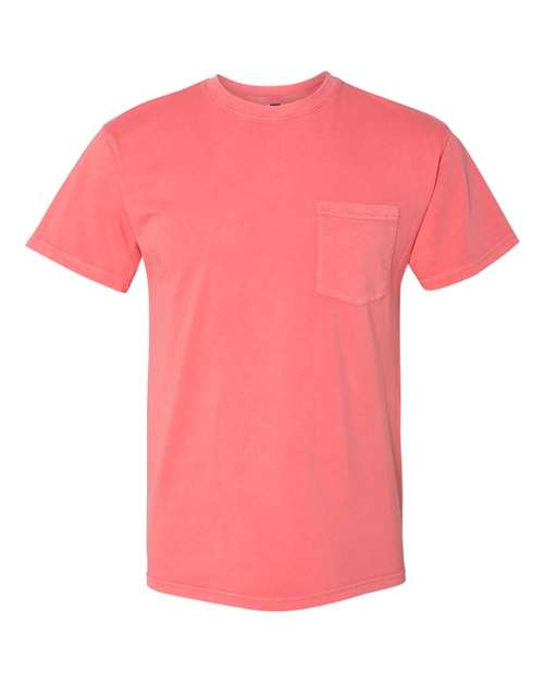 Inspired Dye Short Sleeve Pocket Crew - Front - B39618272 - Guava