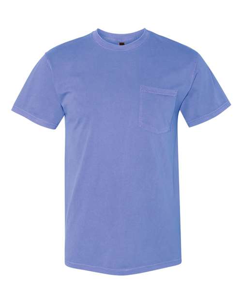 Inspired Dye Short Sleeve Pocket Crew - Front - B39618682 - Peri Blue