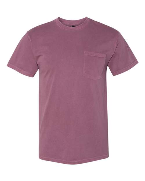Inspired Dye Short Sleeve Pocket Crew - Front - B39618532 - Shiraz