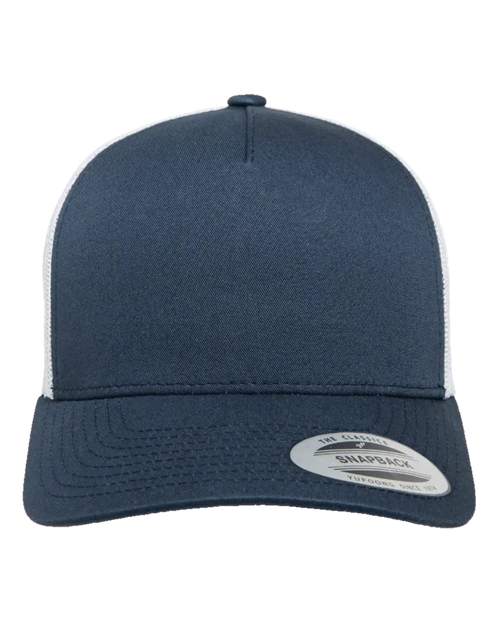 Five-Panel Retro Trucker Cap - Front - B44595010 - Navy/ White