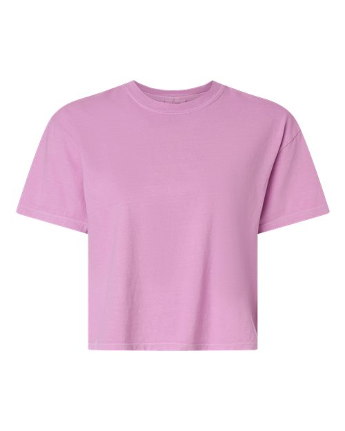 Women's Garment-Dyed Heavyweight Boxy T-Shirt - Front - B18008253 - Rose Quartz