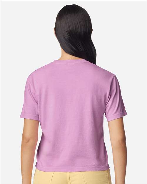 Women's Garment-Dyed Heavyweight Boxy T-Shirt - OnModelBack - B18008253 - Rose Quartz
