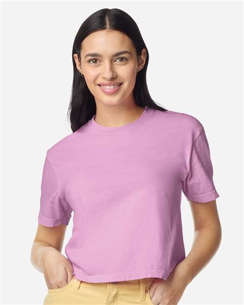 Women's Garment-Dyed Heavyweight Boxy T-Shirt - OnModelFront - B18008253 - Rose Quartz