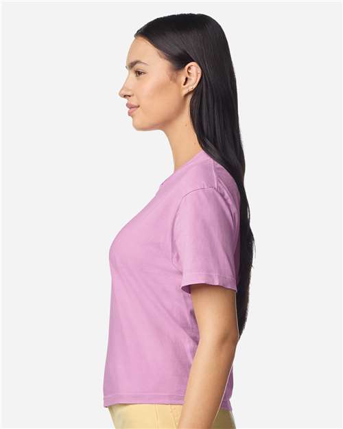 Women's Garment-Dyed Heavyweight Boxy T-Shirt - OnModelSide - B18008253 - Rose Quartz