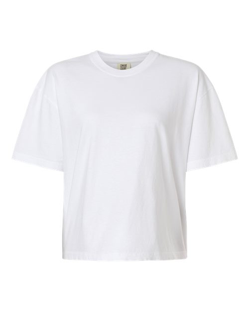 Women's Garment-Dyed Heavyweight Boxy T-Shirt - Front - B18008005 - White