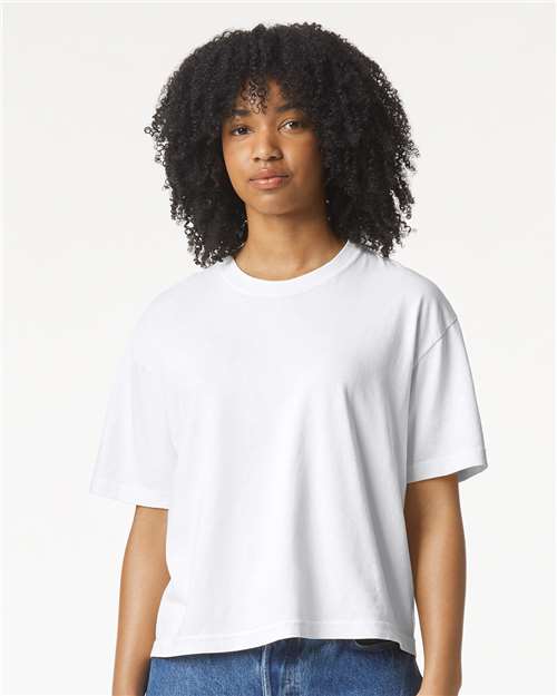 Women's Garment-Dyed Heavyweight Boxy T-Shirt - OnModelFront - B18008005 - White