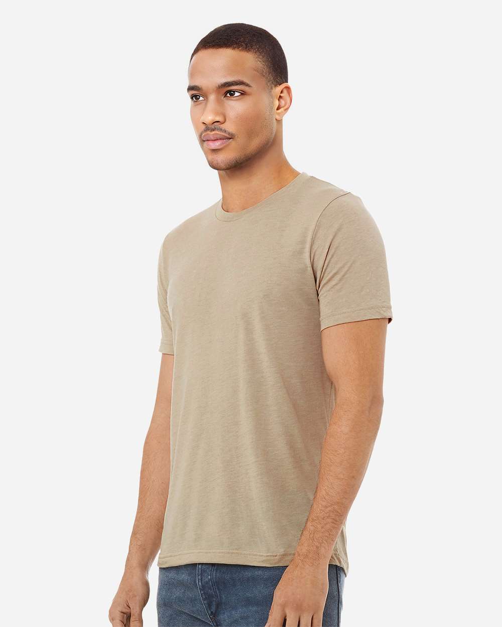 Triblend Tee - OnModelSide - B84706882 - Tan Triblend