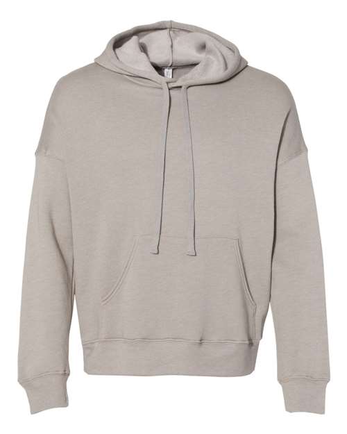 Sponge Fleece Drop Shoulder Hoodie - Front - B36906132 - Heather Stone
