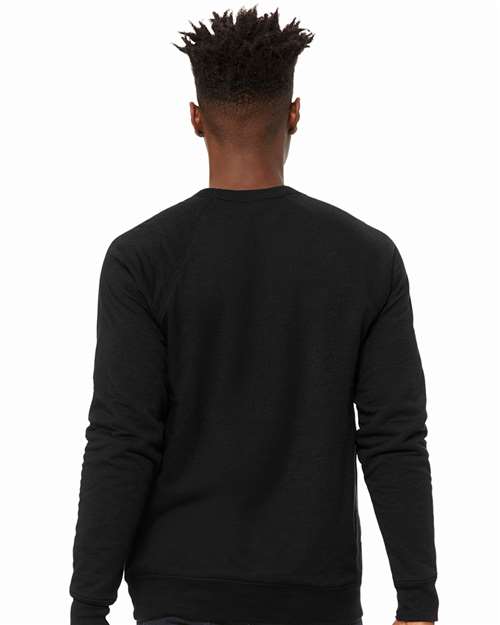 Sponge Fleece Raglan Crewneck Sweatshirt - OnModelBack - B85106062 - Black Heather