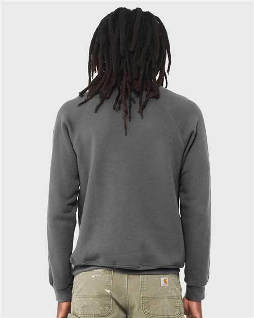 Sponge Fleece Raglan Crewneck Sweatshirt - OnModelBack - B85106852 - Asphalt
