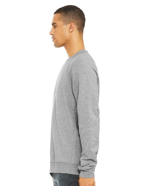Sponge Fleece Raglan Crewneck Sweatshirt - OnModelSide - B85106572 - Athletic Heather
