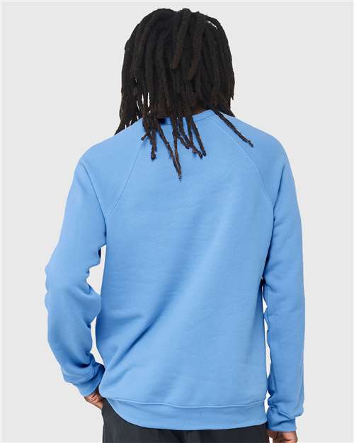 Sponge Fleece Raglan Crewneck Sweatshirt - OnModelBack - B85106682 - Carolina Blue
