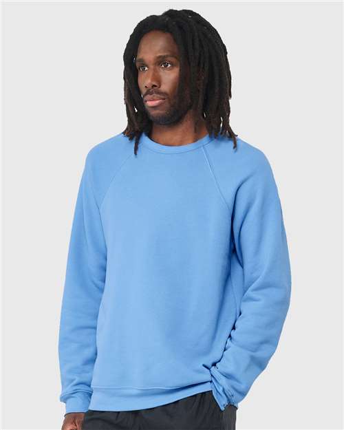 Sponge Fleece Raglan Crewneck Sweatshirt - OnModelSide - B85106682 - Carolina Blue