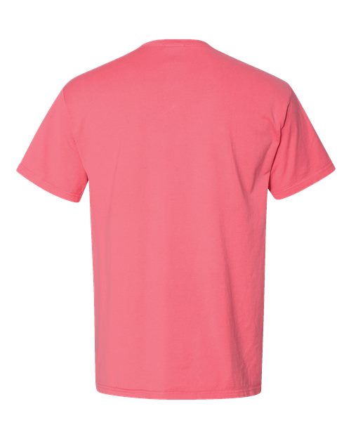 Garment-Dyed Pocket T-Shirt - Back - B35200273 - Coral Craze