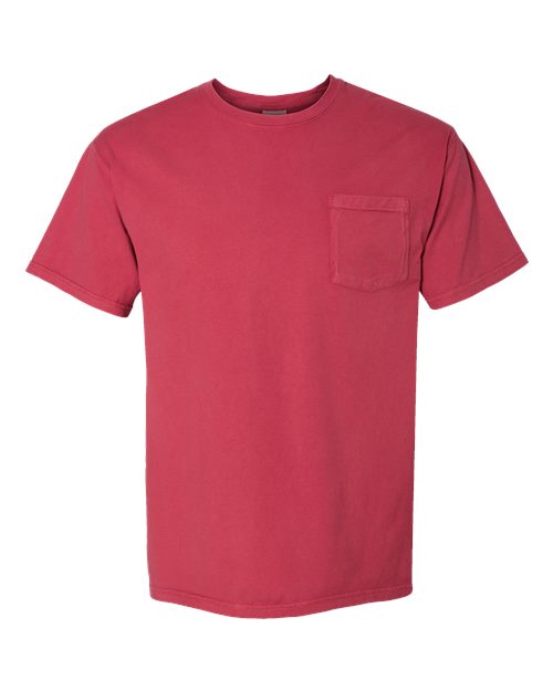 Garment-Dyed Pocket T-Shirt - Front - B35200703 - Crimson Fall