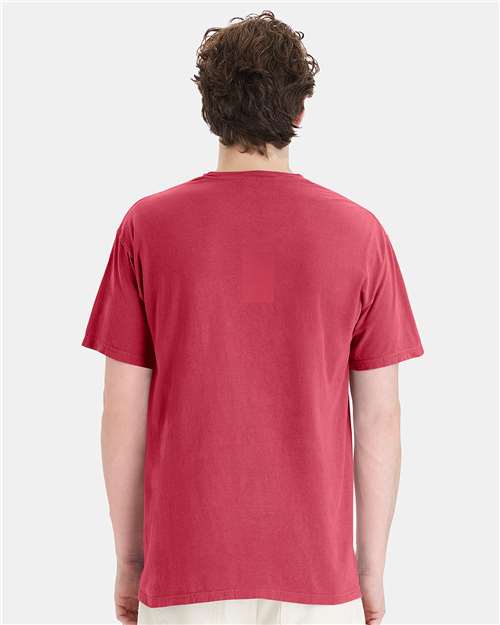 Garment-Dyed Pocket T-Shirt - OnModelBack - B35200703 - Crimson Fall