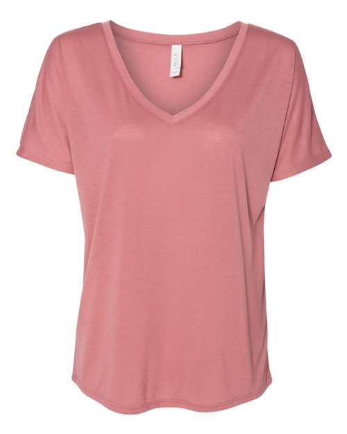 Women’s Slouchy V-Neck Tee - Front - B87706284 - Mauve