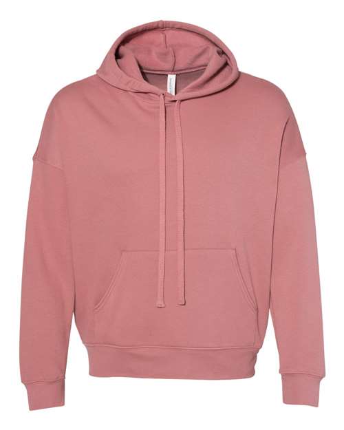 Sponge Fleece Drop Shoulder Hoodie - Front - B36906272 - Mauve