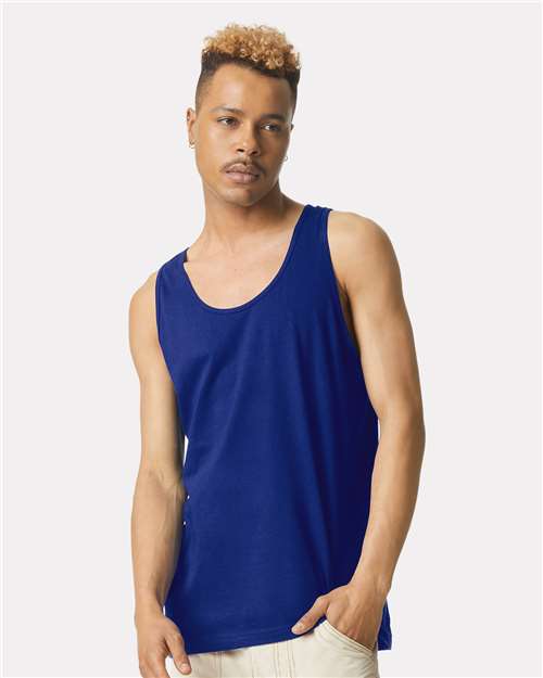 Unisex Fine Jersey Tank - OnModelFront - B00827211 - Lapis