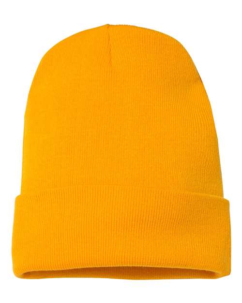 Cuffed Beanie - Front - B18595120 - Gold
