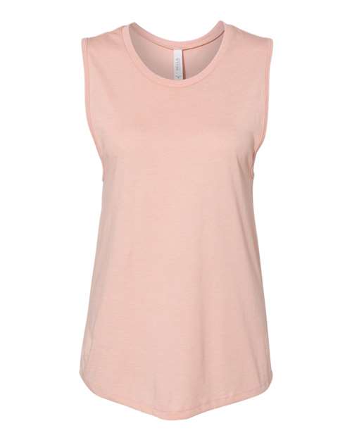 Women's Jersey Muscle Tank - Front - B33406333 - Heather Peach