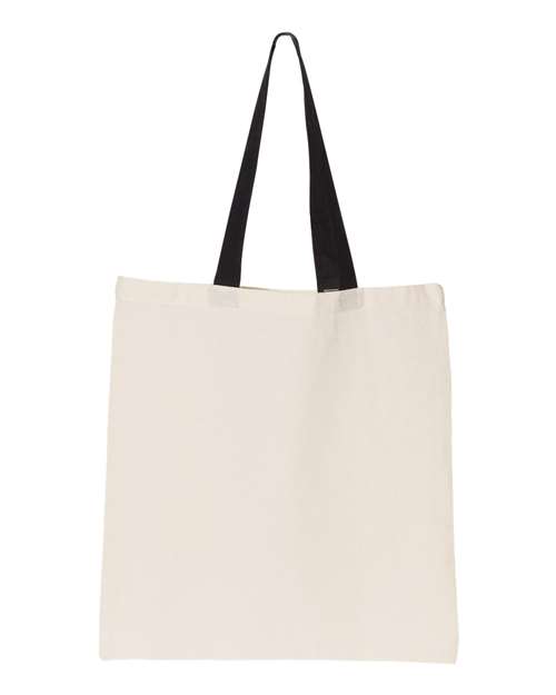 Contrast-Color Handle Tote - Back - B10566500 - Natural/ Black