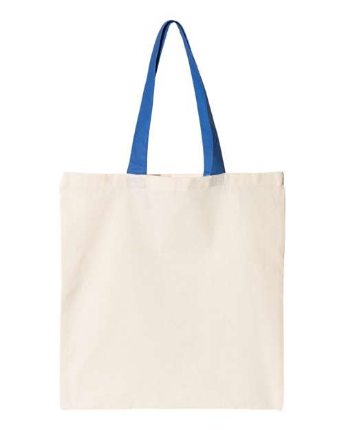 Contrast-Color Handle Tote - Back - B10566750 - Natural/ Royal