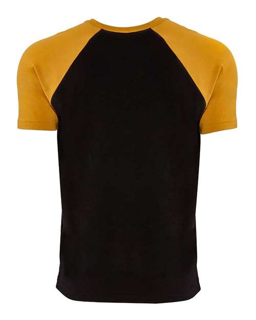 Cotton Raglan T-Shirt - Back - B21518122 - Antique Gold/ Black