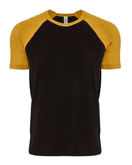 Cotton Raglan T-Shirt - Front - B21518122 - Antique Gold/ Black